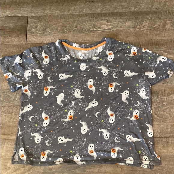 Ghost Print Short Sleeve Tee  Cropped pants PJ SET VERY SOFT - Picture 1 of 12